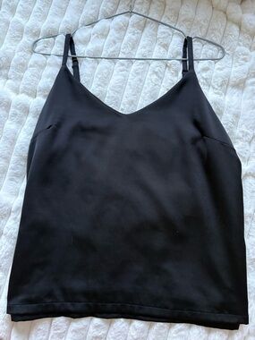 Frank & Oak Black V-Neck Cami with Adjustable Straps